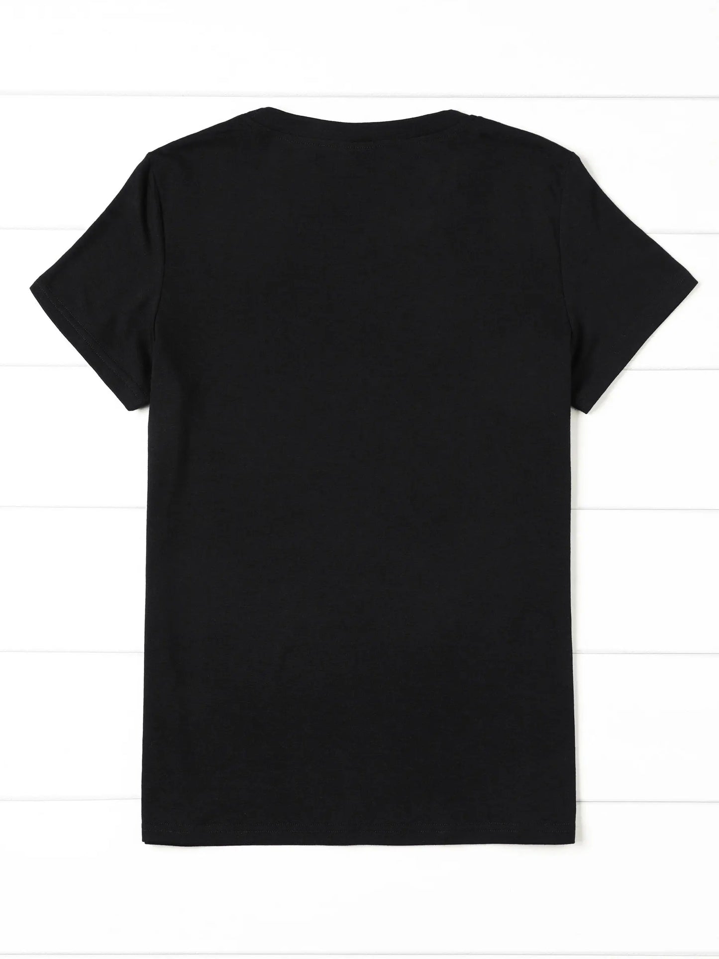 [Plus Size CowWomen T-Shirt] Plus Size Women's Graphic T-Shirt | Black Short Sleeve Crew Neck Casual Top with Cartoon Cowgirl Print, Rhinestone Accents & Glitter Text | Machine Washable All-Season Comfort for Spring & Summer Chic Le'Meek