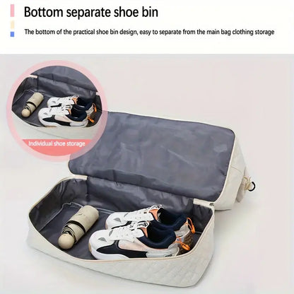 Large Capacity Travel Duffel Bag in Oxford Fabric, Portable Sports Gym Storage Bag, Weekend Overnight Bag for Women Chic Le'Meek