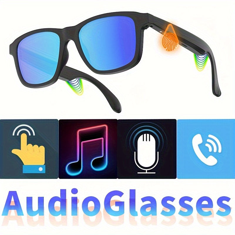 Wireless 5.3 Smart Glasses Headphones: Outdoor Sports Music, Calls, And Sunglasses Protection!