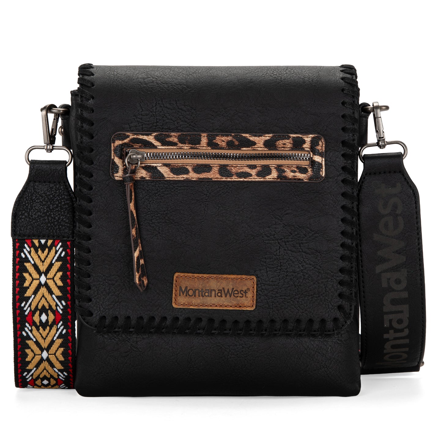 Montana West Multi Zipper Pocket Crossbody Bags for Women Western Printed Strap