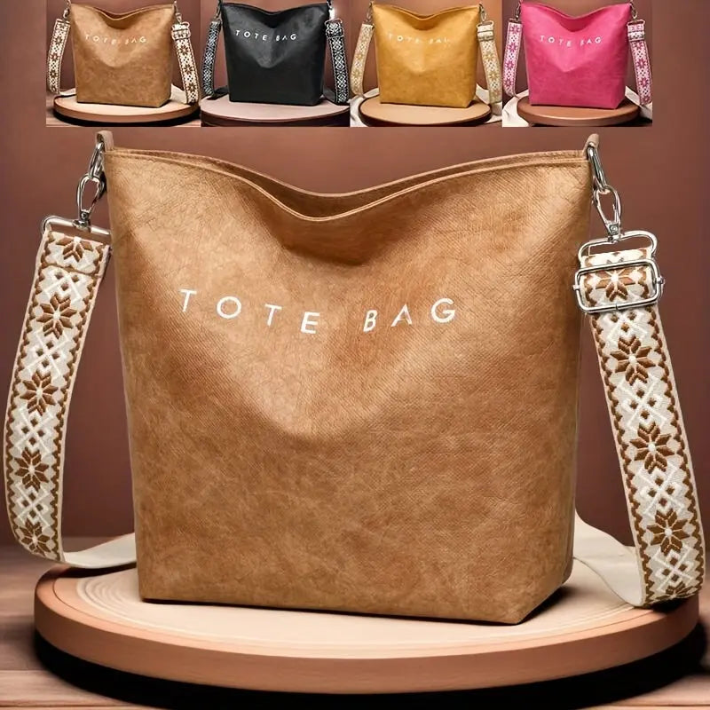 Women'S Fashionable Tote Bag - Large Capacity, Bohemian Style with Wide Shoulder Strap, Trendy Shoulder Bag for Daily Commute, Travel, and Gifts, Commute Tote Bag | Bohemian Style Bag | Adjustable Strap Bag Chic Le'Meek