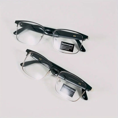 Unisex Smart Glasses with Auto-Dimming & Fashion Glass Transition, Built-in Mic/Speaker for HD Voice Calls & Hi-Fi Sound, Lightweight Battery-Powered Design for Driving,, Home Use - Perfect Holiday Gift, Driving Eyewear, Acce Chic Le'Meek