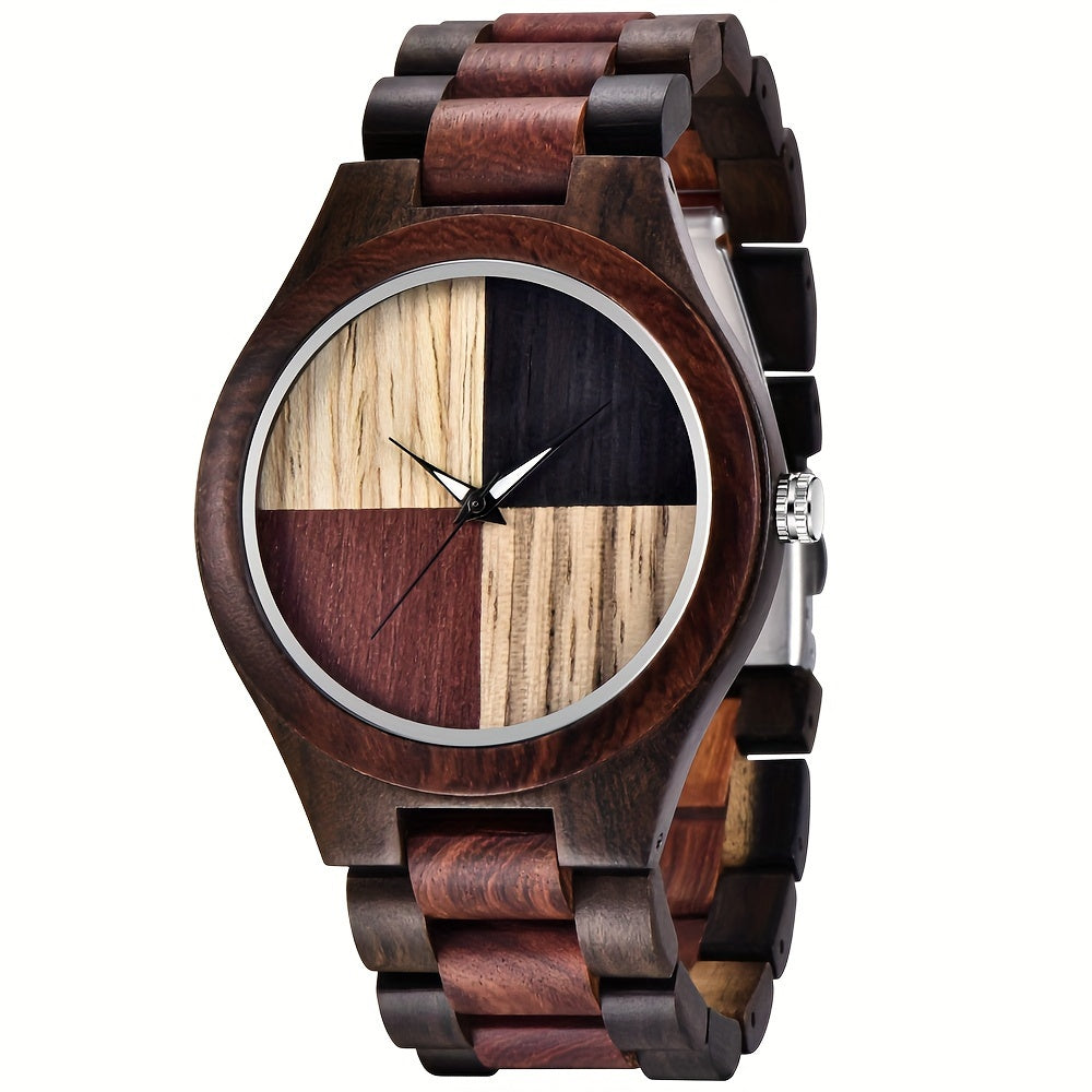 Wooden Watch Grain Handmade Wooden Watches for Men Creative Lightweight Quartz Mens Watches