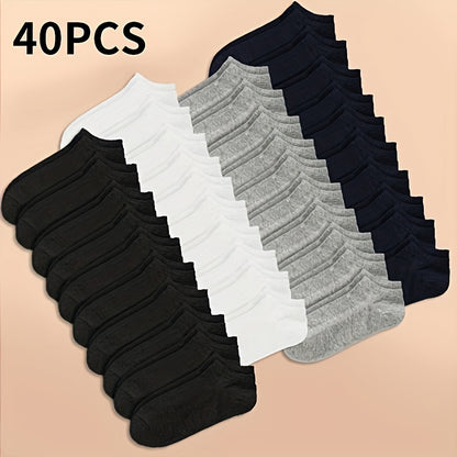 40-60 Pairs Unisex Ankle Socks Collection - Ultra-Soft, Breathable, Comfort Fit, Simple Design