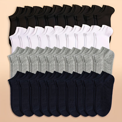 40-60 Pairs Unisex Ankle Socks Collection - Ultra-Soft, Breathable, Comfort Fit, Simple Design