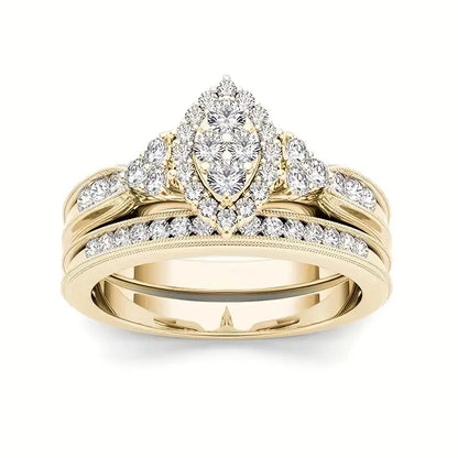 9 Classic Women'S Multi Style Wedding Ring Sets, Including Synthetic Zirconia Rings, Perfect For Daily Women'S Clothing, Jewelry, And Accessories Chic Le'Meek
