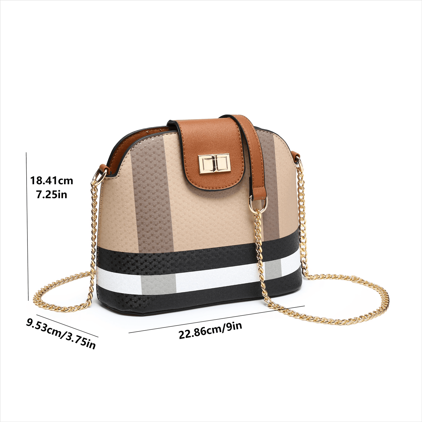 RAGSTO Small Dome Crossbody bag with Chain Strap