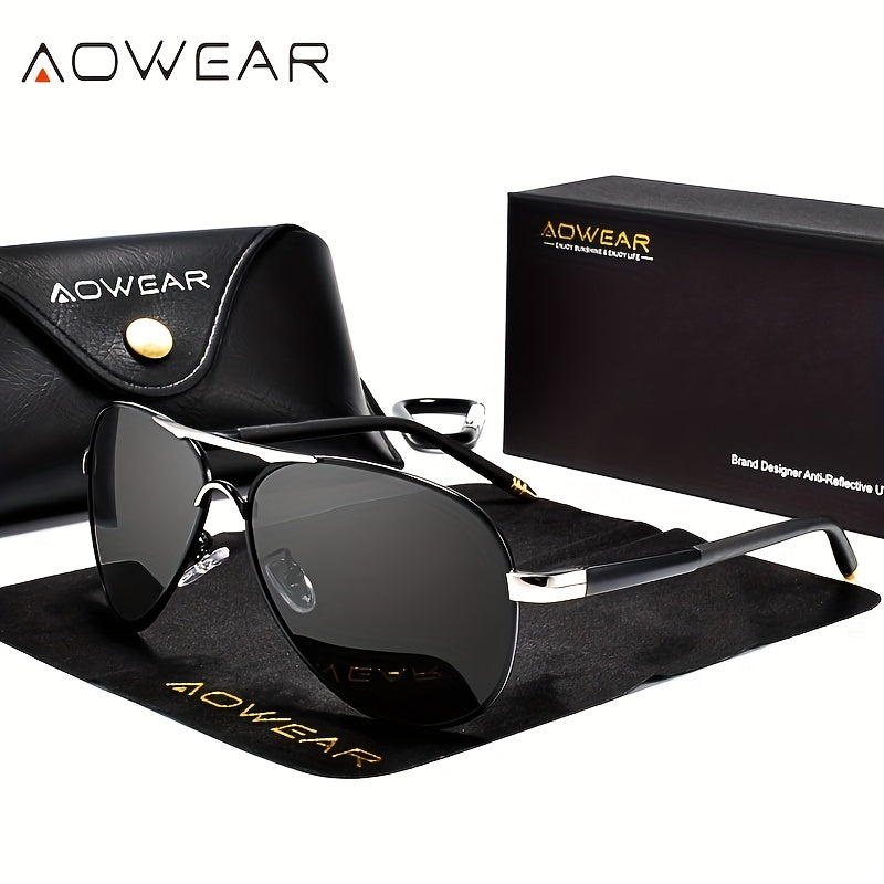 AOWEAR Classic Mirrored Polarized Sunglasses For Men Women Driving Eyewear