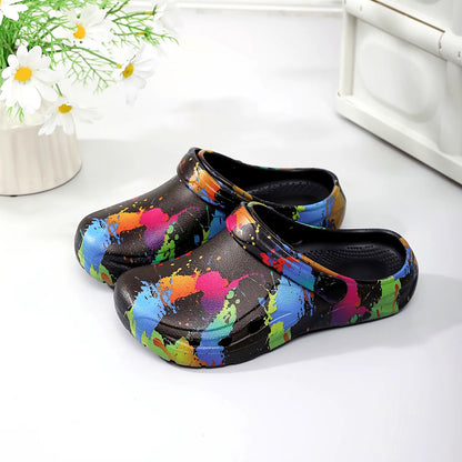 2025 Fashionable Non-Slip Thick Sole Sandals for Couples, Summer Beach Shoes with Random Patterns, EVA Material, Beach Footwear|Trendy Sandals|Eva Upper Material, Beach Accessorie Chic Le'Meek