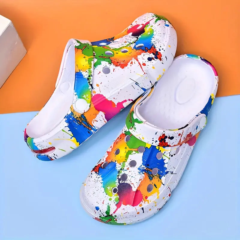[Trendy EVA Shoes] Trendy Women's Summer Fashion Slip-On EVA Garden Shoes | Hand Washable, Versatile and Stylish Footwear with Random Printing, All-Season Casual Clogs Chic Le'Meek