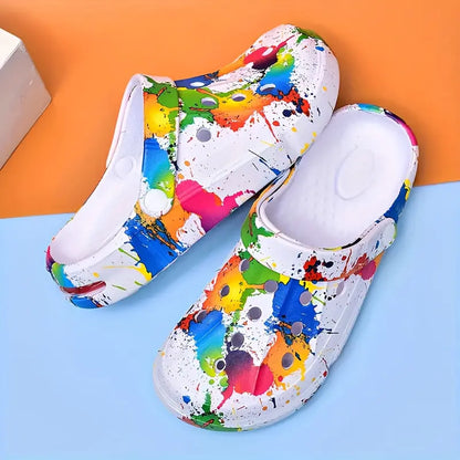 [Trendy EVA Shoes] Trendy Women's Summer Fashion Slip-On EVA Garden Shoes | Hand Washable, Versatile and Stylish Footwear with Random Printing, All-Season Casual Clogs Chic Le'Meek