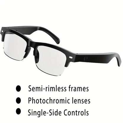 Unisex Smart Glasses with Auto-Dimming & Fashion Glass Transition, Built-in Mic/Speaker for HD Voice Calls & Hi-Fi Sound, Lightweight Battery-Powered Design for Driving,, Home Use - Perfect Holiday Gift, Driving Eyewear, Acce Chic Le'Meek