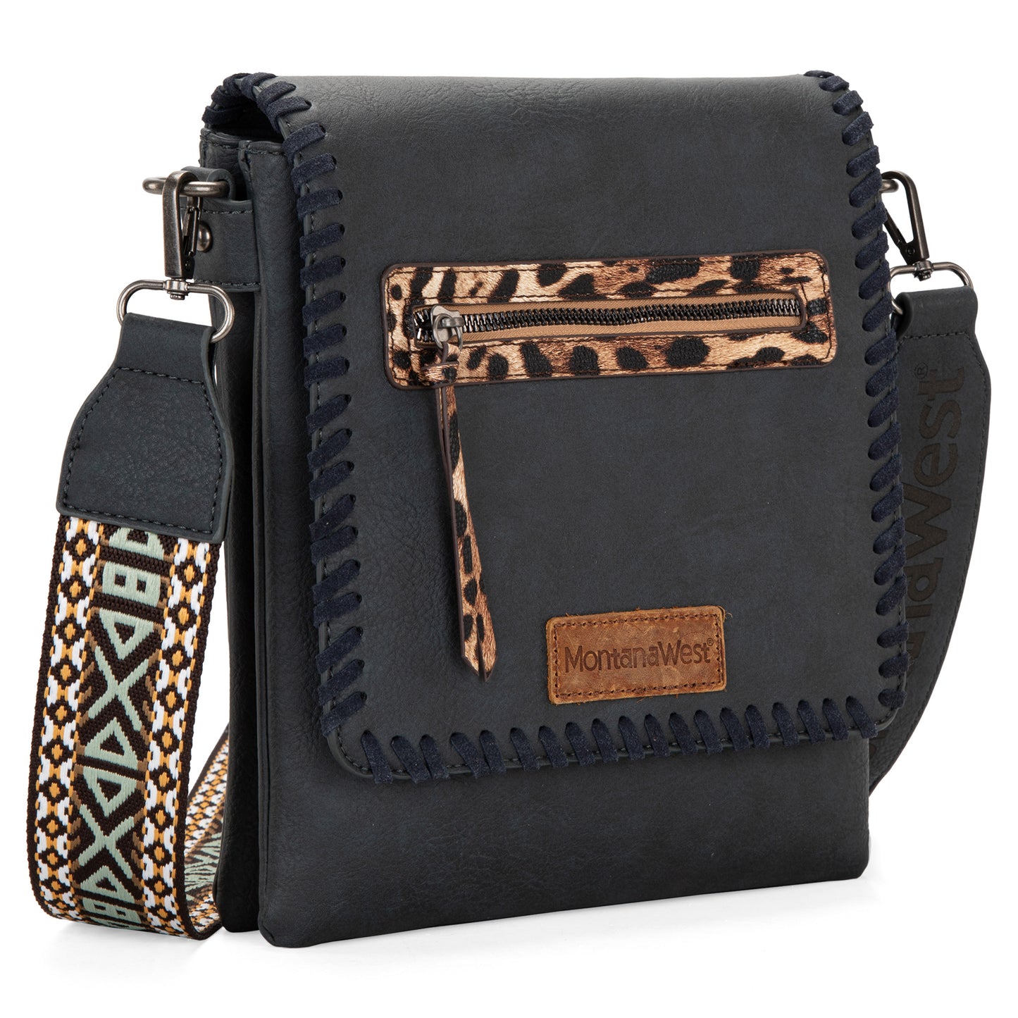 Montana West Multi Zipper Pocket Crossbody Bags for Women Western Printed Strap