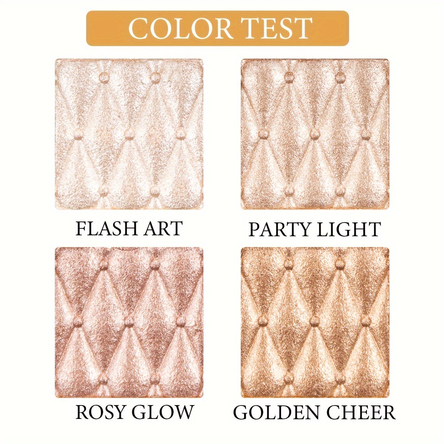 4-Color Radiant Face and Eye High Gloss Integrated Palette - Long-Lasting, Waterproof, Full Coverage, All Skin Tones Compatible - Sparkling Pearlescent Glitter Mixed Color Highlight Palette Perfect for Music Festival