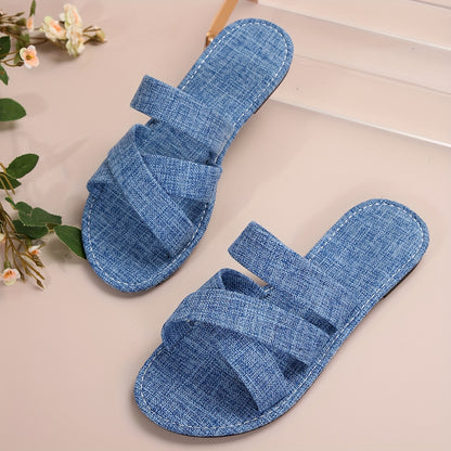 Printed Women's Slides – Lightweight, Comfort-Focused Double Banded Summer Footwear Ideal for Beach and Leisure